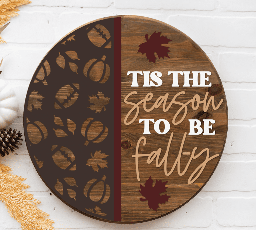 16” Holiday Wood Round and Overlay