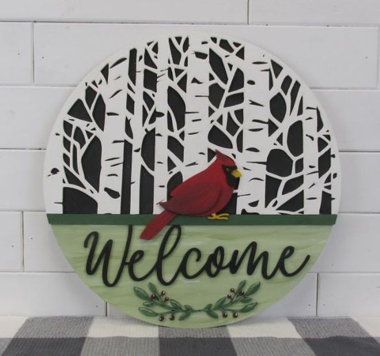 16” Holiday Wood Round and Overlay