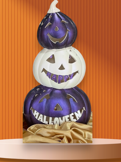 Stacked Ceramic Halloween/Fall Pumpkins