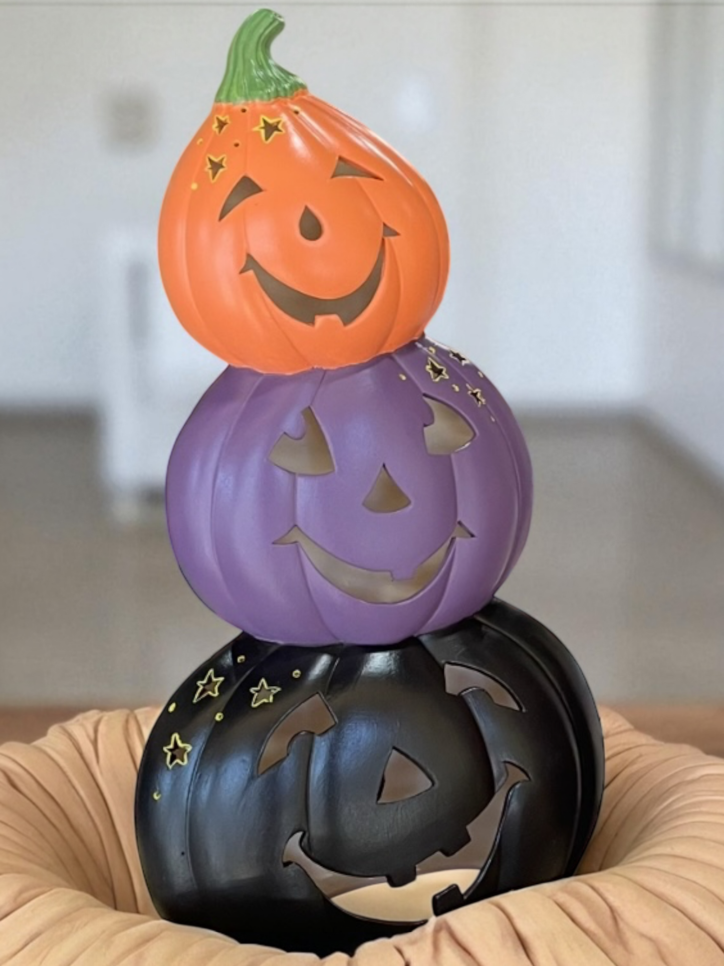 Stacked Ceramic Halloween/Fall Pumpkins