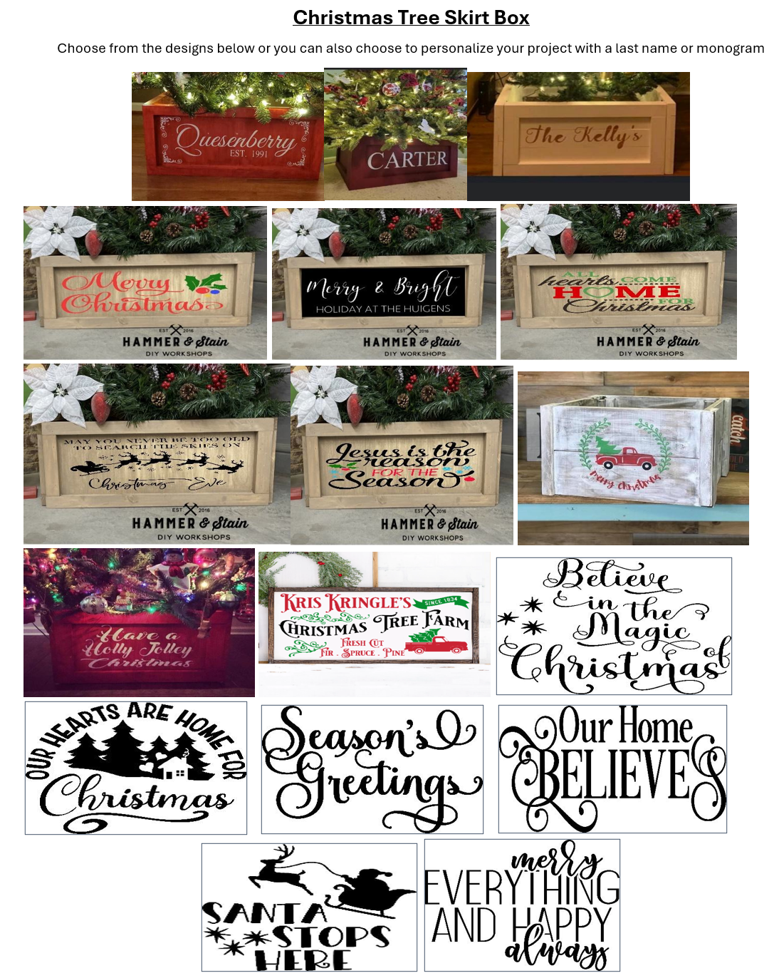 Christmas Pick Your Project